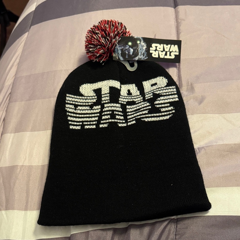 Star Wars Black Beanie with Red and White Pom-Pom New smoke free home